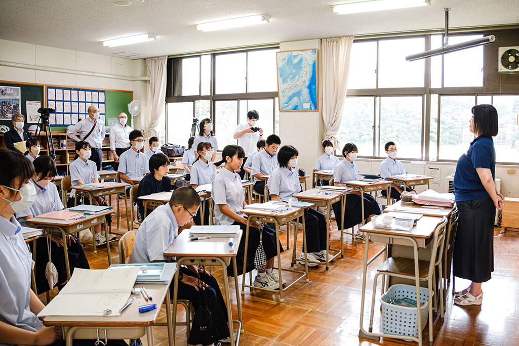 北陽中学校公開授業の様子