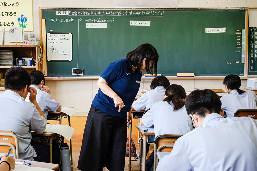 北陽中学校公開授業の様子